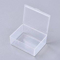 クリアプラスチックビーズ収納ケース  蓋付き  ビーズ用  ジュエリー  クラフト用品  長方形  透明  5.7x4.5x2.25cm  内径：5.42x4.08のCM&nbsp;CON-WH0070-01