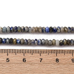 天然石ラピスラズリビーズ連売り  多面カット  ロンデル  4x2.5mm  穴：0.8mm  約170~173個/連  15.12''~15.31''（38.4~38.9センチメートル）&nbsp;G-RM2025-D09-C