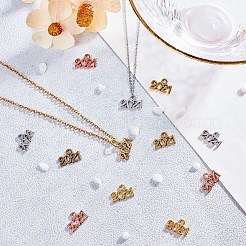 合金チャーム  数2021  ミックスカラー  9.3x13.5x1mm  穴：1.8mm  200個/箱&nbsp;PALLOY-NB0001-70