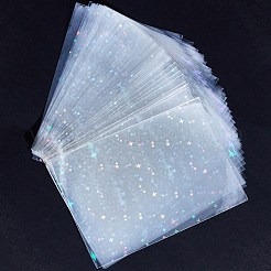 200個4スタイルのレーザー透明プラスチック包装袋  カード用  模様の長方形  カラフル  混合図形  8.8x6.1x0.02cm  50個/スタイル&nbsp;ABAG-DJ0001-27