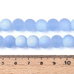 曇った透明ガラスビーズ連売り  ラウンド  半分メッキ  ABカラーメッキ  藤紫色  9.5~10mm  穴：1.2mm  約39~41個/連  14.57~15.75''（37~40センチメートル）&nbsp;LS-GLAA-T032-T10mm-MBB04