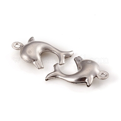 変色しにくい304ステンレススチールペンダント  イルカ  ステンレス鋼色  16x10x3mm  穴：1mm&nbsp;STAS-G229-10P-01