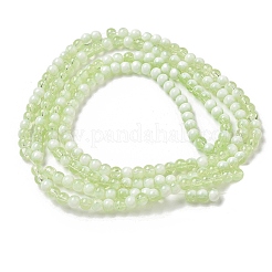 クラックガラスビーズ  ロンデル  淡緑色  4.5mm  穴：0.7mm&nbsp;X1-GLAA-U001-4mm-09