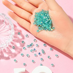 プレシオサ®クリスタルビーズ  チェコクリスタル  双円錐形(451 69 302 ロンデル)  50005 200 カリブ海 AB  5mm  穴：1mm&nbsp;Y-PRC-BA5-50005-200