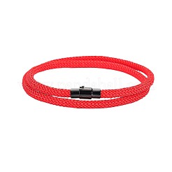 ナイロンコードブレスレット男性女性用  磁性合金留め具付き  レッド  7-7/8インチ（20cm）&nbsp;WG44A0C-02