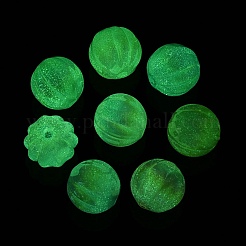蓄光UVメッキ不透明アクリルビーズ  虹色の  カボチャ  グリッターパウダー付き  暗闇で光る  ミックスカラー  11mm  穴：2mm&nbsp;OACR-Q204-15