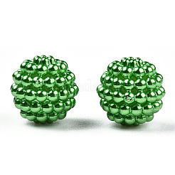 パール調アクリルビーズ  ベリービーズ  組み合わせビーズ  ラウンド  ライムグリーン  12mm  穴：1.5mm  約740個/500g&nbsp;OACR-ZX005-12mm-03