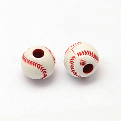 テニスクラフトスタイルのアクリルビーズ  スポーツビーズ  ミックスカラー  12mm  穴：4mm  約580個/500g&nbsp;SACR-R886-05