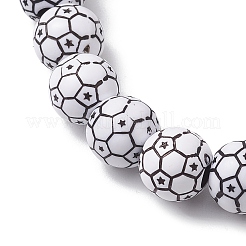 10個 10スタイル スポーツボール アクリルビーズ ストレッチブレスレットセット  スポーツテーマのカップルブレスレット  ミックスカラー  3/8~3/4インチ（1.1~1.75cm）  内径：2-1/8~2-3/4インチ（5.5~6.9cm）  1個/スタイル&nbsp;BJEW-JB10658