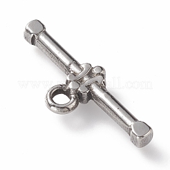 変色しない304ステンレススチールトグル留め具パーツ  バー  ステンレス鋼色  22x9x3mm  穴：2mm&nbsp;STAS-K209-04P