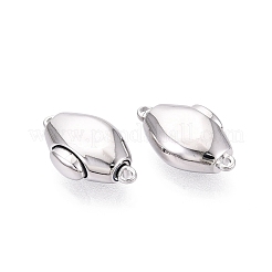 真鍮製ボックスクラスプ  菱形  1連  1穴  プラチナ  2mm  穴：18~19x11x6mm&nbsp;KK-Q074-13P-01