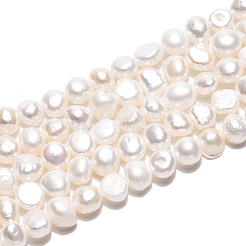 天然養殖淡水パールビーズ連売り  研磨両側  乳白色  5~6.5x5~7x2.5~5.5mm  穴：0.6mm  約32~34個/連  6.69~7.09インチ（17~18cm）&nbsp;PEAR-N027-02B