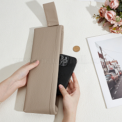 プラスチック製のカーシート隙間収納ボックス付き合成皮革  長方形  淡い茶色  44cm&nbsp;CON-WH0095-167C
