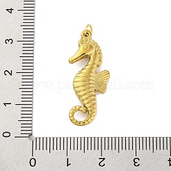 304ステンレスペンダント  丸カン付き  18KGP本金メッキ  タツノオトシゴ  30x13x3.5mm  穴：3mm&nbsp;STAS-Z096-02G-05