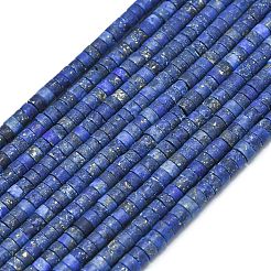 天然石ラピスラズリビーズ連売り  染め  艶消し  ディスクビーズ  ヒシビーズ  4~4.5x2~2.5mm  穴：1mm  約155~157個/連  15.24インチ（38.7cm）&nbsp;X-G-P575-B01-4x2mm