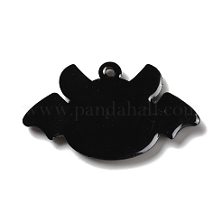 バットPVCペンダント  ハロウィン用  ブラック  33x57x2.5mm  穴：3mm&nbsp;KY-F018-02