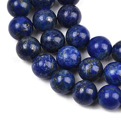 天然石ラピスラズリビーズ連売り  ラウンド  10mm  穴：1mm  約38個/連  15.5インチ（395mm）&nbsp;G-G953-03-10mm