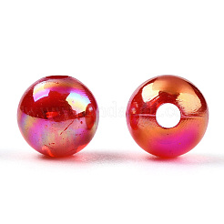 透明なアクリルビーズ  ab色メッキ  ラウンド  暗赤色  8mm  穴：2mm  約2000~2100個/500g&nbsp;MACR-T046-01D-15