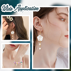 100個2スタイルabsプラスチックイミテーションパールビーズ  花  乳白色  9~26x9~27x4~5mm  穴：1.4~1.8mm  50個/スタイル&nbsp;OACR-AR0001-11