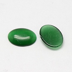 キャッツアイカボション  オーバル  グリーン  14x10x2.5mm&nbsp;CE-J005-10x14mm-31