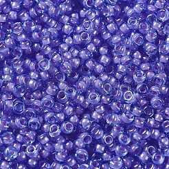 MIYUKIラウンドロカイユビーズ  日本製シードビーズ  （rr2270)ファンシーライニングアクアピンク  15/0  1.5mm  穴：0.7mm  約5555個/10g&nbsp;X-SEED-G009-RR2270