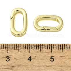 真鍮スプリングゲートリング  カドミウムフリー＆ニッケルフリー＆鉛フリー  オーバル  ゴールドカラー  14x8x2.5mm&nbsp;KK-B089-03B-G