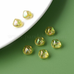 透明なアクリルビーズ  ABカラーメッキ  ナゲット  きいろ  10.5x10x8mm  穴：1.6mm  約1200個/500g&nbsp;MACR-S373-131-C03