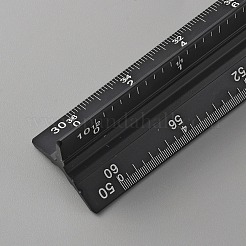 アルミニウム合金三辺定規  三角スケール定規  描画用  模様メイキング  エンジニアリング  ステンシル作り  電気泳動黒  32.5x2.5x2.2cm&nbsp;AJEW-WH0248-367