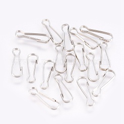 鉄のキーホルダー留め金のパーツ  留め金スナップ  プラチナ  15x4x1mm&nbsp;IFIN-K038-04P