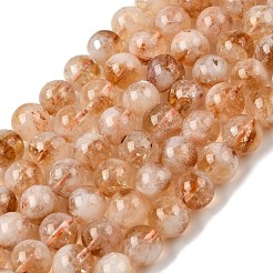 加熱された天然シトリンビーズ連売り  ラウンド  8mm  穴：1mm  約47個/連  15''（38.1センチメートル）&nbsp;G-P466-01C-02
