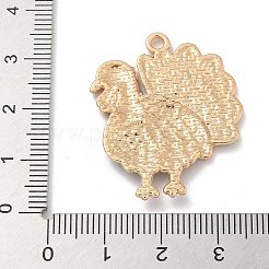 合金エナメルチャーム  ライトゴールド  カドミウムフリー＆鉛フリー  七面鳥  34x26.5x2mm  穴：1.5mm&nbsp;ENAM-A008-31KCG-01