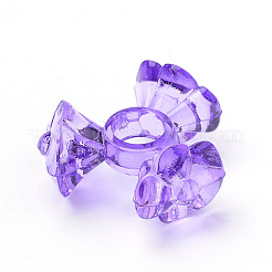 透明なアクリルビーズ  花  ミックスカラー  19x20x10mm  穴：5.2mm  約540個/500g&nbsp;TACR-S124-M