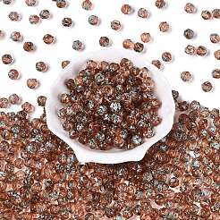 ピカソの透明ガラスビーズ  カボチャ  砂茶色  8.5~9mm  穴：0.9~1.2mm  約750個/ポンド&nbsp;SEED-Q039-04I