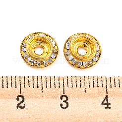 真鍮クリスタルラインストーンビーズ  カドミウムフリー＆鉛フリー  フラットラウンド  ミックスカラー  9x2.5mm  穴：1.6~2mm&nbsp;RB-F035-06A