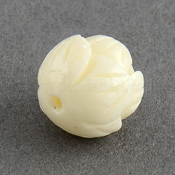 合成サンゴビーズ  蓮  染め  ベージュ  10x9.5x9.5mm  穴：1.5mm&nbsp;CORA-S010-01