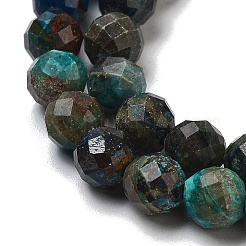 天然石クリソコラビーズ連売り  ファセット（64ファセット）  ラウンド  6mm  穴：0.8mm  約62~67個/連  15.16~15.55インチ（38.5~39.5cm）&nbsp;G-G927-15C