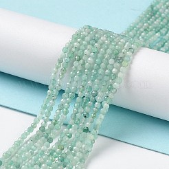 天然エメラルドビーズ連売り  ラウンド  多面カット  ガルド3a  2mm  穴：0.5mm  約190~199個/連  15.16''~15.55''（38.5~39.5センチメートル）&nbsp;G-P514-A01-01