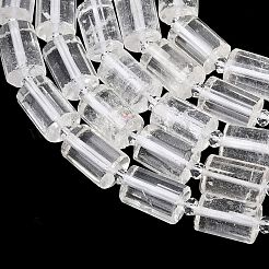 天然石クオーツクリスタルビーズ連売り  水晶  多面カット  コラム  シードビーズで  15~15.5x10mm  穴：0.8mm  約22個/連  15.75''~15.98''（40~40.6センチメートル）&nbsp;G-G453-E02-10x14mm