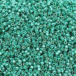 MIYUKIデリカビーズ  シリンダー  日本製シードビーズ  11/0  (db2505)duracoat 亜鉛メッキ DK ミントグリーン  1.3x1.6mm  穴：0.8mm  約10000個/袋  50 G /袋&nbsp;SEED-X0054-DB2505