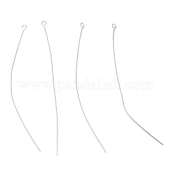 真鍮製アイピン  鉛フリー＆カドミウムフリー＆ニッケルフリー  銀  76x3x1mm  穴：1.6mm  18ゲージ&nbsp;KK-H258-08E-S