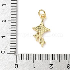 真鍮製エナメルペンダント  丸カン付き  鉛フリー＆カドミウムフリー  長持ちメッキ  18KGP本金メッキ  ラックめっき  スター  20.5x11x2mm  穴：3.2mm&nbsp;KK-L239-052F-G