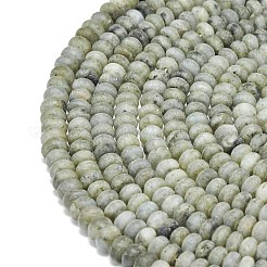 天然石ラブラドライトビーズ連売り  艶消し  ロンデル  6x4mm  穴：1mm  約93~96個/連  14.57~14.76インチ（37~37.5cm）&nbsp;G-P575-A49-6x4mm