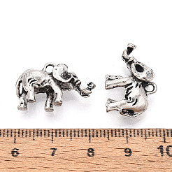 合金のチベット風チャーム  象のチャーム  アンティークシルバー  14x21.5x6.5mm  穴：2mm&nbsp;TIBEP-T054-22AS