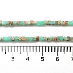 合成インペリアルジャスパービーズ連売り  染め  キューブ  淡緑色  2~2.5x2.5~3.5x2.5~3mm  穴：0.4mm  約157~165個/連  14.96~15.75''（38~40センチメートル）&nbsp;G-B064-A38