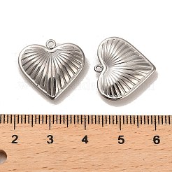 変色しない304ステンレススチールペンダント  ハートチャーム  ステンレス鋼色  17.5x19x4mm  穴：1.4mm&nbsp;STAS-L022-032P-01