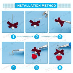 バレンタインデーのDIYファッションイヤリング作りキット123個  群がるアクリルビーズとペンダントを含む  サテンリボン  ガラスパールビーズ  真鍮のピアスフック  ミックスカラー  10.5~11x12x5mm  穴：1.8mm  6個/箱&nbsp;DIY-SC0013-93