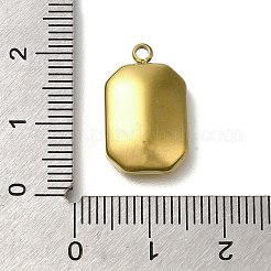 イオンプレーティング（IP）304ステンレススチールペンダントカボションセッティング  長方形  18KGP本金メッキ  トレイ：14x10mm  18x11.5x3.5mm  穴：1.2mm&nbsp;STAS-I310-25G