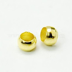 真鍮製つぶし玉カシメ玉  ロンデル  ゴールドカラー  3mm  穴：2mm  約1900個/50g&nbsp;X-J0JMP012