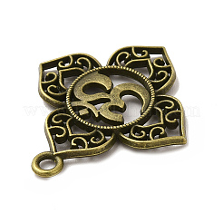 合金のチベット風チャーム  花  アンティークブロンズ  33.5x29.5x2mm  穴：2.3mm&nbsp;FIND-C023-02AB