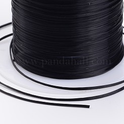 フラット弾性クリスタルストリング  弾性ビーズ糸  ストレッチブレスレット作りに適したビーズジュエリーコード  ブラック  0.8mm  約10.93ヤード（10m）/ロール&nbsp;X-EW-S001-22